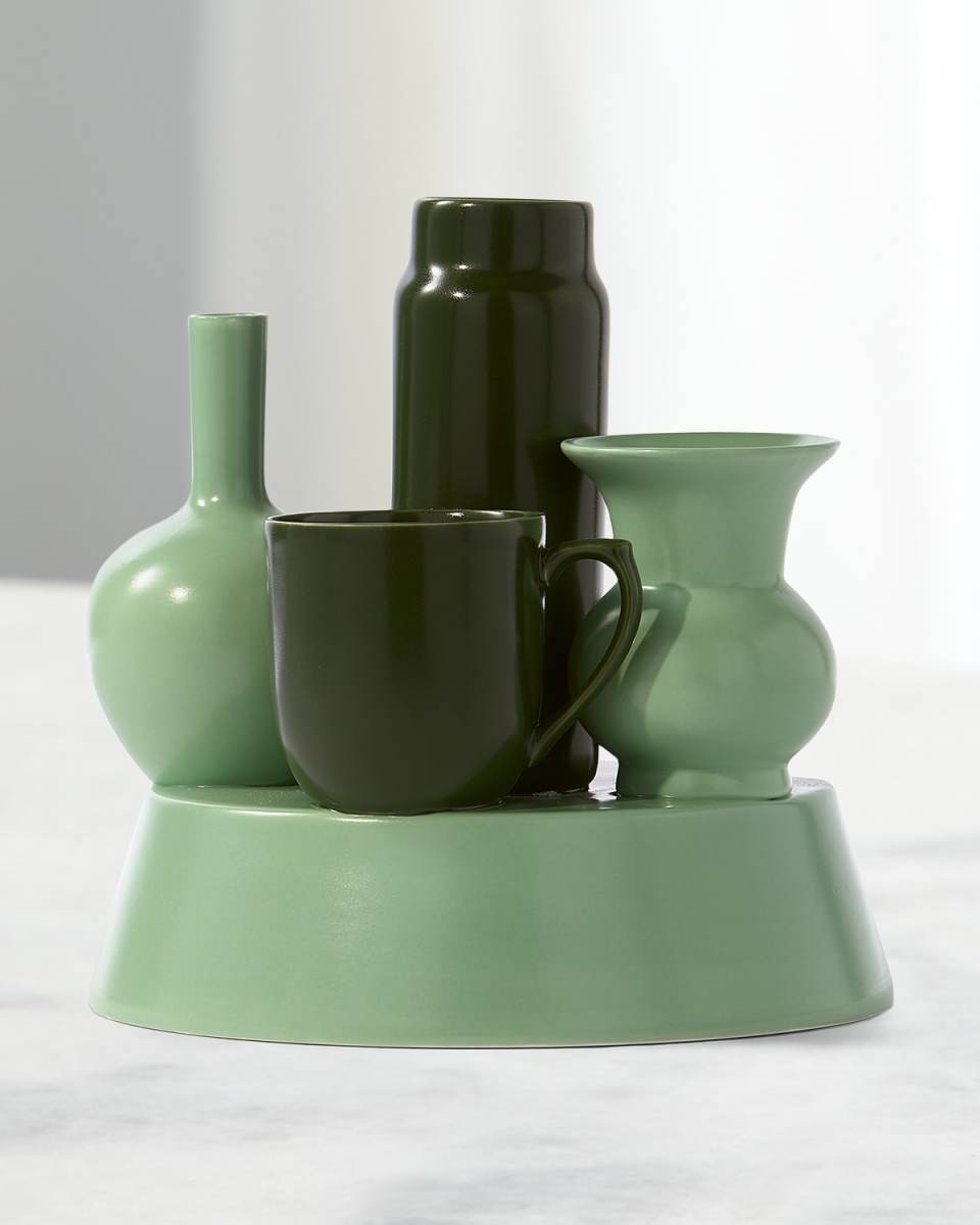 Hong Kong 10.2" Vase, Dark Green